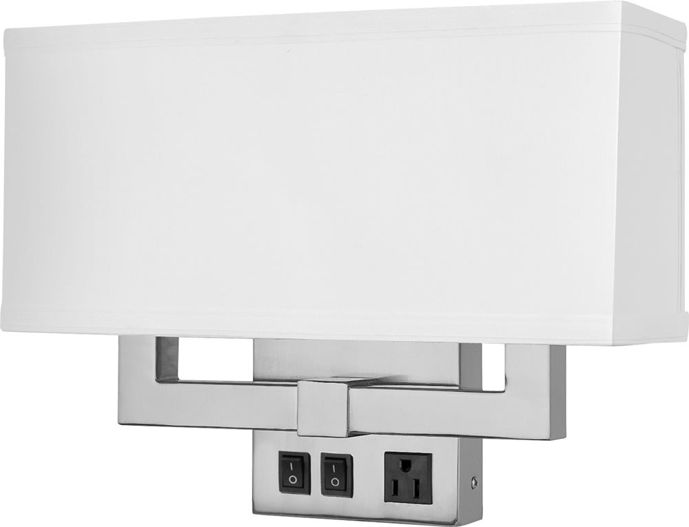 GuestSupply US | Gatsby Double Wall Lamp, 1 Convenience Outlet